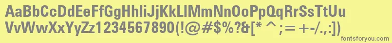 ZurichBoldCondensedBt Font – Gray Fonts on Yellow Background