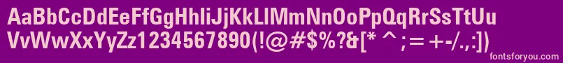 ZurichBoldCondensedBt Font – Pink Fonts on Purple Background