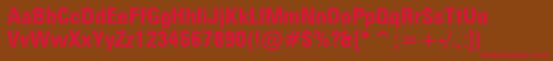 ZurichBoldCondensedBt Font – Red Fonts on Brown Background