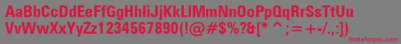 ZurichBoldCondensedBt Font – Red Fonts on Gray Background