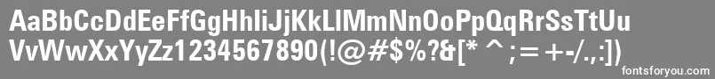 ZurichBoldCondensedBt Font – White Fonts on Gray Background
