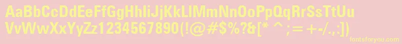 ZurichBoldCondensedBt Font – Yellow Fonts on Pink Background