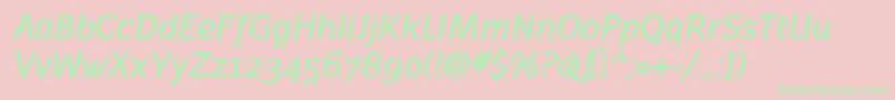 LatinairesBoldItalic Font – Green Fonts on Pink Background