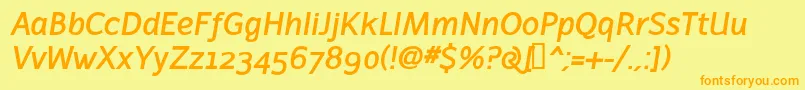 LatinairesBoldItalic Font – Orange Fonts on Yellow Background
