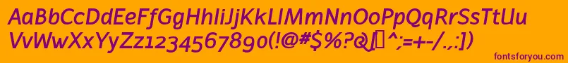 LatinairesBoldItalic Font – Purple Fonts on Orange Background