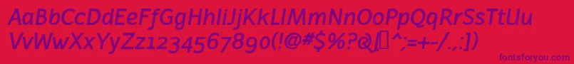 LatinairesBoldItalic Font – Purple Fonts on Red Background