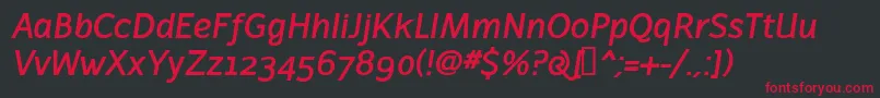 LatinairesBoldItalic Font – Red Fonts on Black Background