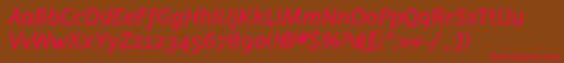 LatinairesBoldItalic Font – Red Fonts on Brown Background