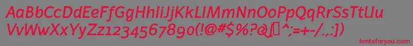 LatinairesBoldItalic-Schriftart – Rote Schriften auf grauem Hintergrund