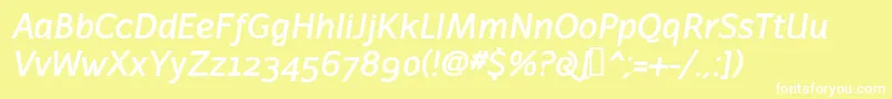 LatinairesBoldItalic Font – White Fonts on Yellow Background