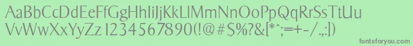 SigvarserialXlightRegular-fontti – harmaat kirjasimet vihreällä taustalla