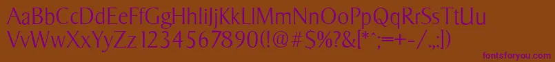 SigvarserialXlightRegular Font – Purple Fonts on Brown Background