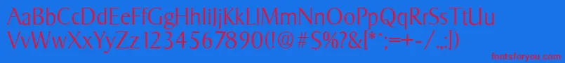 SigvarserialXlightRegular Font – Red Fonts on Blue Background