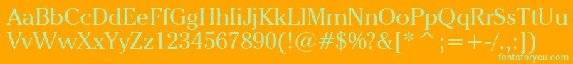 CheltenhamItcBookBt Font – Green Fonts on Orange Background