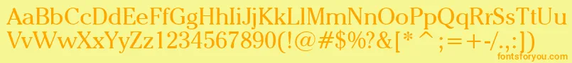 CheltenhamItcBookBt Font – Orange Fonts on Yellow Background