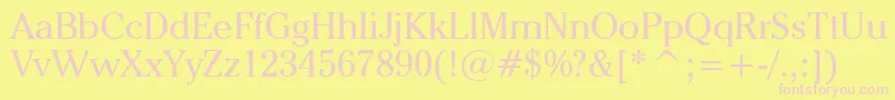 CheltenhamItcBookBt Font – Pink Fonts on Yellow Background