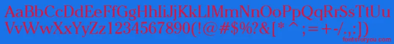 CheltenhamItcBookBt Font – Red Fonts on Blue Background