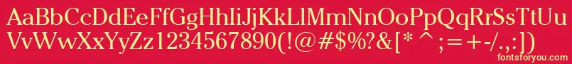 CheltenhamItcBookBt Font – Yellow Fonts on Red Background