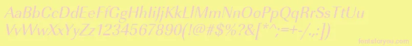 UrwimperialtnarOblique Font – Pink Fonts on Yellow Background