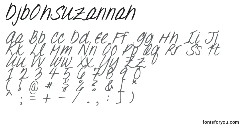 Schriftart DjbOhSuzannah – Alphabet, Zahlen, spezielle Symbole