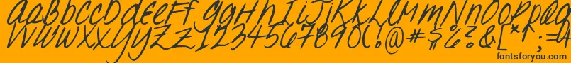 DjbOhSuzannah-Schriftart – Schwarze Schriften auf orangefarbenem Hintergrund