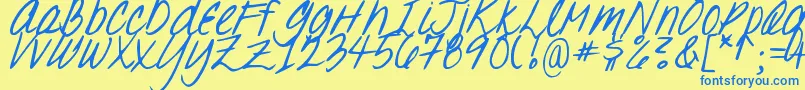 DjbOhSuzannah Font – Blue Fonts on Yellow Background