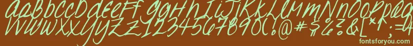 DjbOhSuzannah Font – Green Fonts on Brown Background