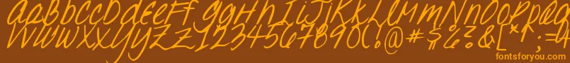 DjbOhSuzannah Font – Orange Fonts on Brown Background