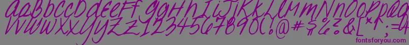 DjbOhSuzannah Font – Purple Fonts on Gray Background