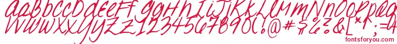 DjbOhSuzannah-Schriftart – Rote Schriften auf weißem Hintergrund