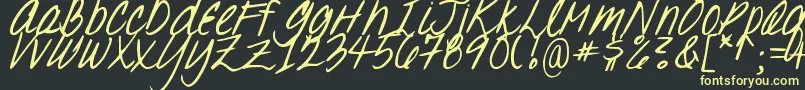 DjbOhSuzannah Font – Yellow Fonts on Black Background