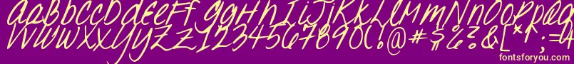 DjbOhSuzannah-Schriftart – Gelbe Schriften auf violettem Hintergrund