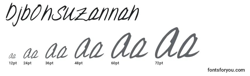 DjbOhSuzannah Font Sizes