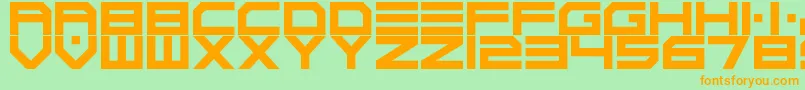 ScifiAdventure Font – Orange Fonts on Green Background