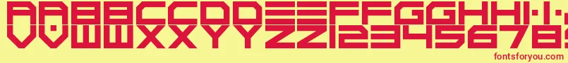 ScifiAdventure Font – Red Fonts on Yellow Background