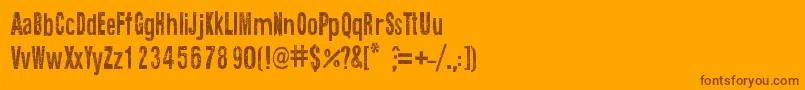 Czcionka TextureRoad – brązowe czcionki na pomarańczowym tle