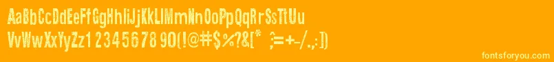フォントTextureRoad – オレンジの背景に黄色の文字