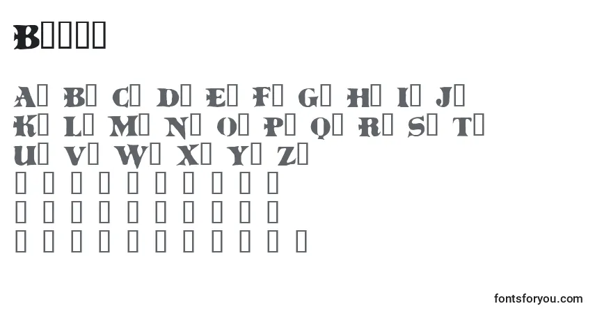Schriftart Boinm – Alphabet, Zahlen, spezielle Symbole