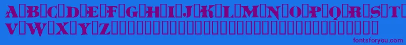 Boinm-Schriftart – Violette Schriften auf blauem Hintergrund