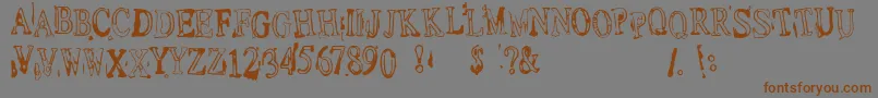 Depress1-Schriftart – Braune Schriften auf grauem Hintergrund