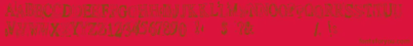 Depress1 Font – Brown Fonts on Red Background