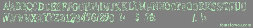 Depress1-Schriftart – Grüne Schriften auf grauem Hintergrund