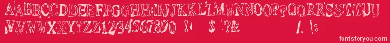 Depress1 Font – Pink Fonts on Red Background
