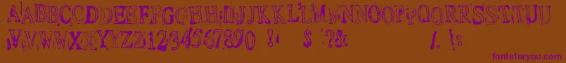 More about Depress1 Font Depress1 Font – Purple Fonts on Brown Background