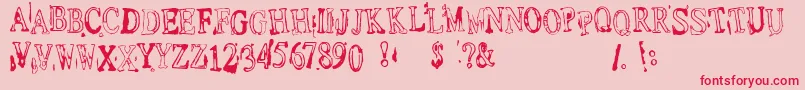 Depress1 Font – Red Fonts on Pink Background