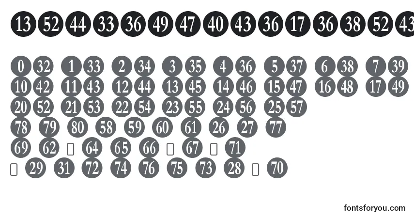 Schriftart NumberpileRegular – Alphabet, Zahlen, spezielle Symbole