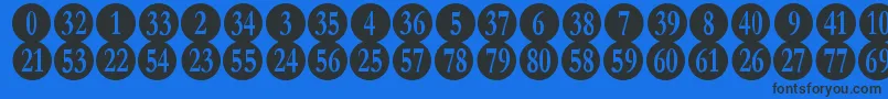 NumberpileRegular Font – Black Fonts on Blue Background