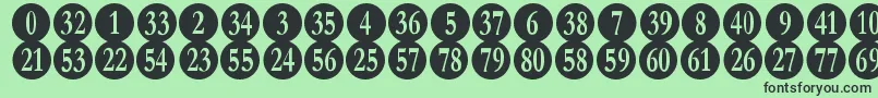 NumberpileRegular Font – Black Fonts on Green Background