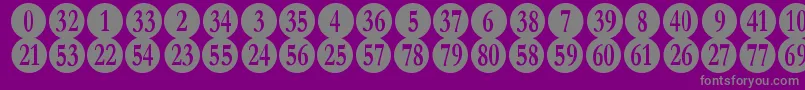 NumberpileRegular-fontti – harmaat kirjasimet violetilla taustalla