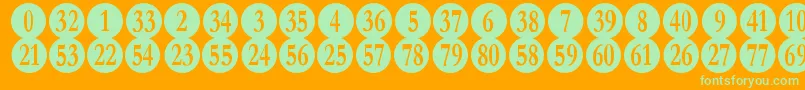 NumberpileRegular-Schriftart – Grüne Schriften auf orangefarbenem Hintergrund